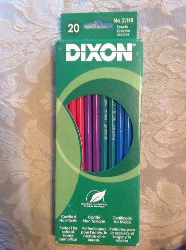 DIXON #2 Woodcase Pencils No.2 HB Hard Black Real Wood 20-Pack 12020 Assorted