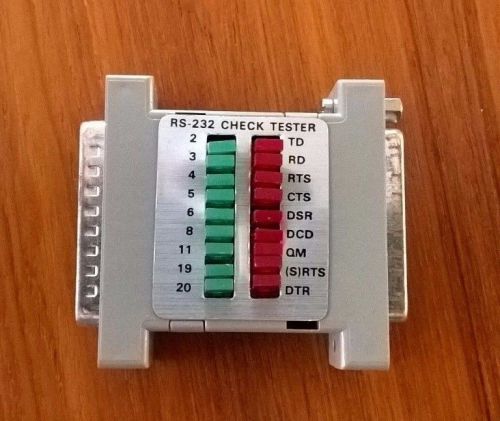 RS-232 DB25 Male/Female Multi-Line Status Check Tester Adapter