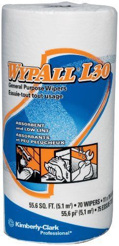 Wypall L30 DRC Wipers 05843, Strong and Soft Wipes, White, 24 Rolls / Case, 70 /