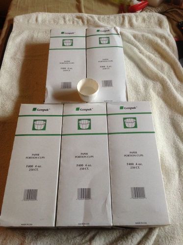 Lot 5 genpak 4 oz f4000 paper portion cups 250 ct (1250 total) new for sale