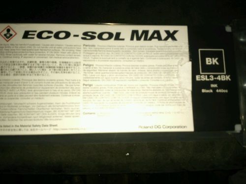 ROLAND ORIGINAL BLACK ECO-SOL MAX INK CARTRIDGE SEALED 440ml ESL3-4BK