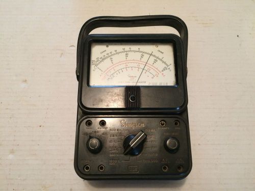 Vintage Simpson 260 Volt Ohm Meter analog multimeter ham radio tester w/handle