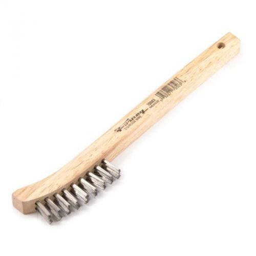 8-5/8&#034; X .006&#034; Wire Scratch Brush, Stainless Steel With Wood Handle Forney 70503