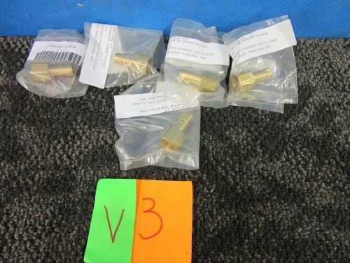 5 PARKER HANNIFIN STRAIGHT PIPE TO HOSE ADAPTER BRASS BARBED THREADED MILITARY
