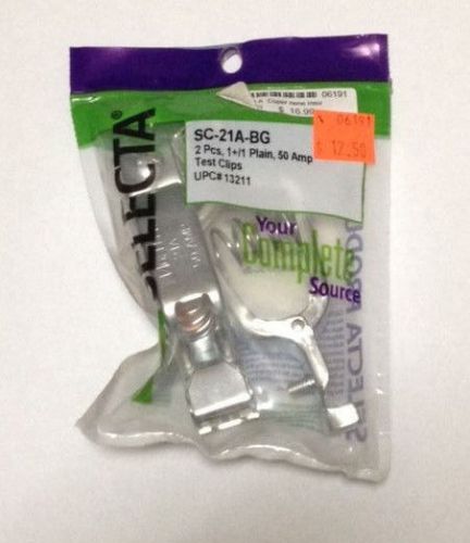 Package of 2, 1+/1 Plain, 50 Amp Test Clips - Selecta SC-21A-BG