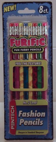 Pentech Fashion Pencils Furific Fun Furry Pencils Lot of 8 No 2 Lead New ZZ 7