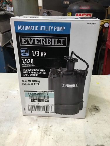 Ever Built 1/3 Hp Automatic Submersible Utility Pump Model Number Ut 03301