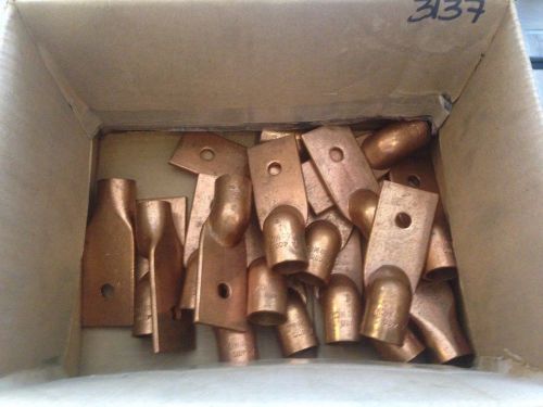 Lot of 19 new soldering lugs for 500 mcm copper - 400a rated - solid copper for sale