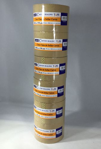 6 Rolls Brown Sealing Tape Carton Packing Box Tape 3&#034;x110Y 2.0Mil 14424-6