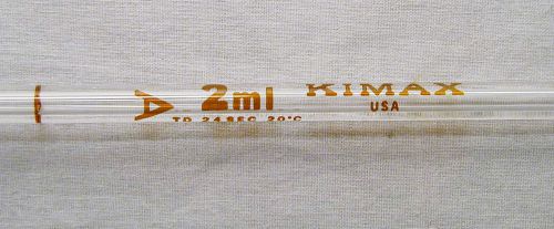 Kimble Kimax #37004 Class “A” 2ml Volumetric Pipets, partial case, new.