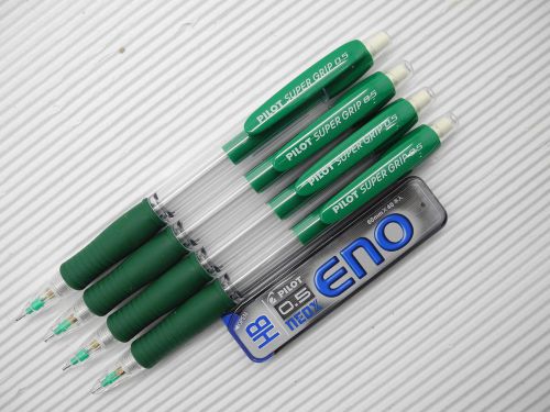 4pcs Pilot H-185 0.5mm mechanical pencil free HB pencil leads (Green )