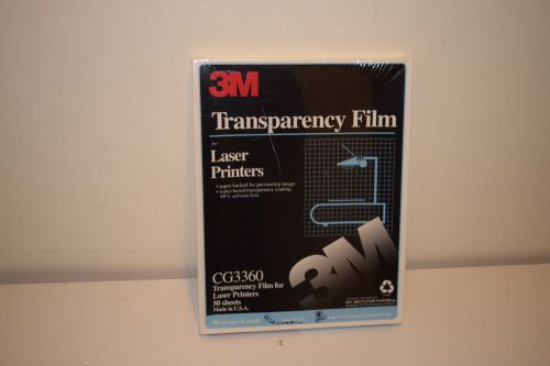 NEW 3M Transparency Film CG3360 Laser Printer  50 sheets 8.5x11 CG3360