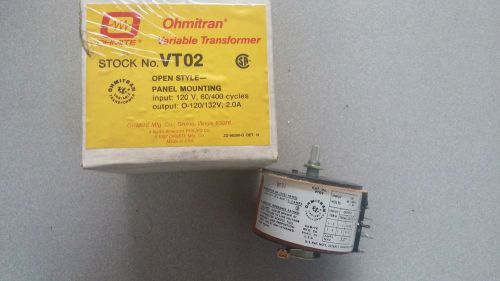 Ohmite-Ohmitran VT02 Variable Transformer Open Style-Panel Mounting 120V NEW