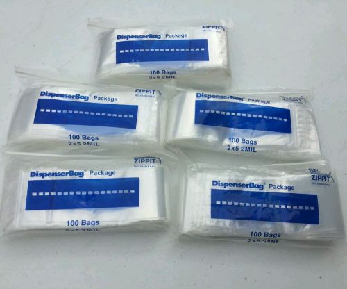2 x 5 ZIP LOCK BAGS CLEAR POLY BAG ZIP SEAL BAGS 2MIL RECLOSABLE 500 Pieces
