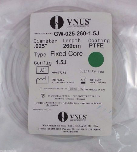 VNUS MEDICAL GW-025-260-1.5J Fixed Core PTFE .025&#034; x 260cm