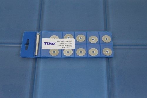 TEMO 10pc 14mm Diamond coated Cut-Off Wheel Solid Saw Disc 1/8&#034; Shank Dremel