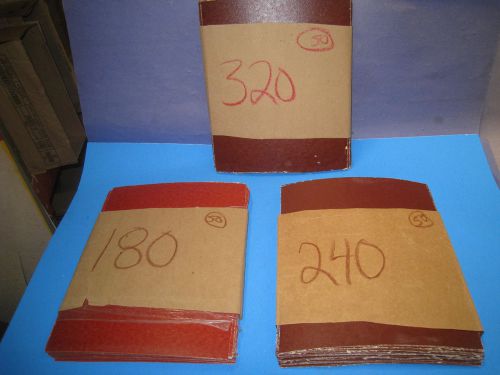 130 + awuko german sandpaper sheets 9x11&#034;  180 240 320 grit heavy backing  21e3 for sale