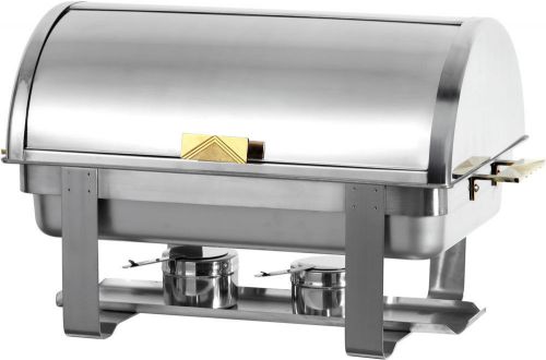 PrestoWare 28005, 8-Quart Roll Top Chafing Dish with Gold Accent