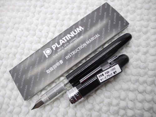 Black Platinum Plaisir 0.3mm fountain pen w/cap free 2 cartridges NO BOX(Japan)