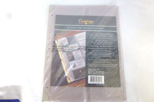 Castlebridge Business Card Binder Refill Pages 10 Non-Glare Vinyl 3 Hole Punch