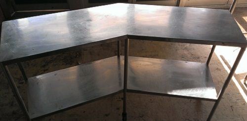 Angled 48&#034; Stainless Steel Prep Table with casters
