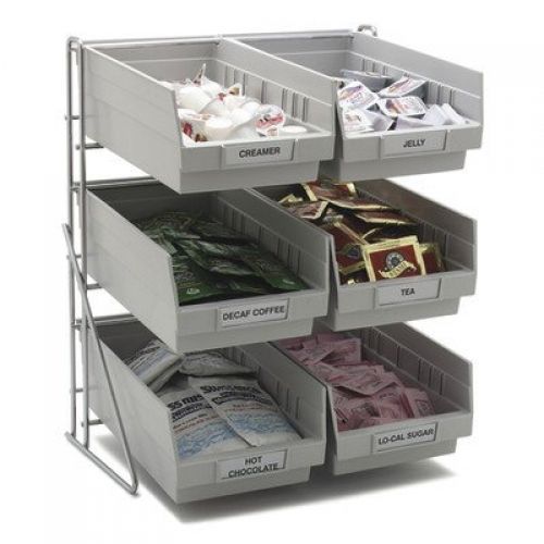 Carlisle 381206lg wire condiment packet organizer rack with 6 bins for sale