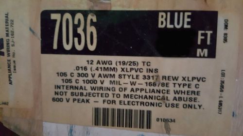 Alpha 7036 12awg Tinned Copper Hook-Up Wire REW-XLPVC MIL-W-16878/2 BLUE /20ft