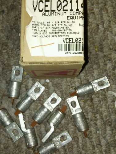 Lot of 9  HUBBELL VCEL-0211 4S1 ALUMINUM COMPRESSION TERMINAL LUGS - NIB