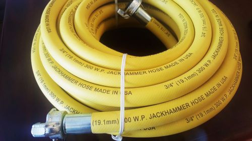 3/4&#034; x 50&#039; goodyear yellow 300 psi jackhammer hose - made in usa for sale