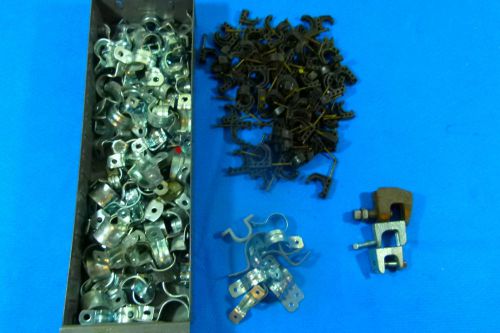 ONE LOT OF MISC CONDUIT CLAMPS AND CLIPS