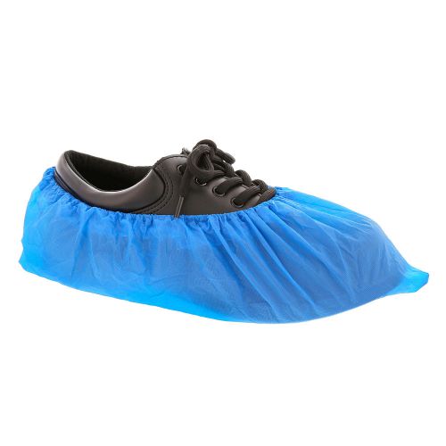 Royal x-large 18.5&#034; blue cross linked pe shoe covers, pack of 150 pairs for sale