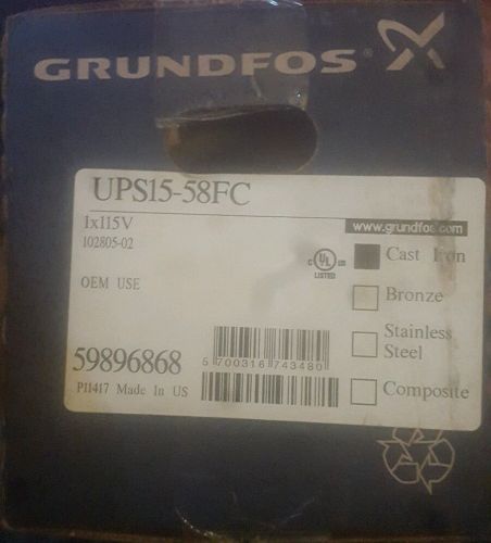 Grundfos UPS15-58FRC 3-Spd Circulator Pump,IFC 59896343