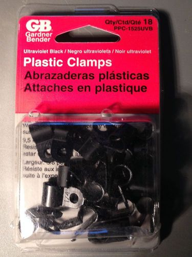 Gardner Bender 18-Pack Plastic Clamps Black PPC-1525UVB - New in packaging