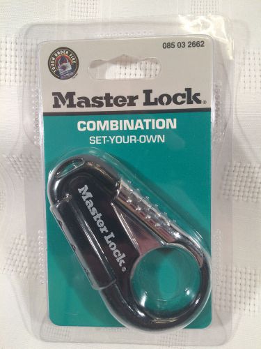 Black Set-Your-Own Combination Lock, Master Lock Padlock 1547DTGT, NEW