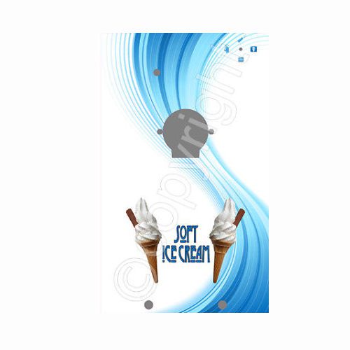 Ice cream van machine sticker, 141 blue swirl design for sale