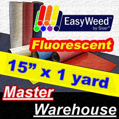 Siser fluorescent easyweed heat transfer vinyl material heat press 15&#034; x 1 yds for sale