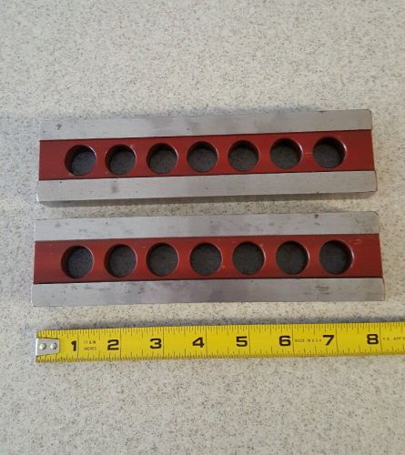 Parallels matched set hardened &amp; ground machinist mill drill grind 8 x 2 x 1 w