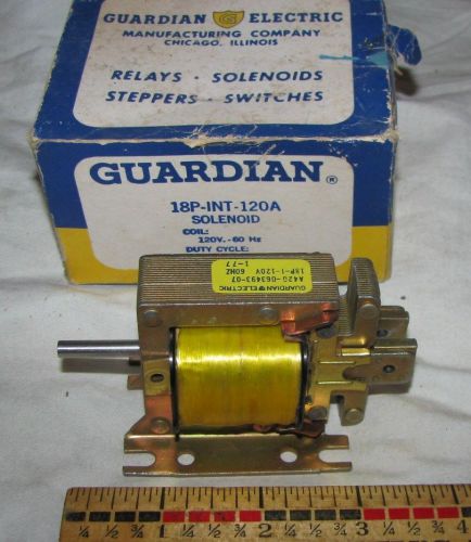 NIB GUARDIAN 18P-INT-120A SOLENOID 120V - 60HZ DUTY CYCLE IMTERMITTENT