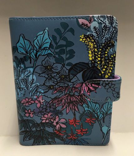 Paperchase Floral Personal Organizer Planner Bluish Gray 6 Ring Binder