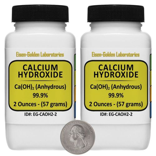 Calcium Hydroxide [Ca(OH)2] 99.9% ACS Grade Powder 4 Oz in Two Bottles USA