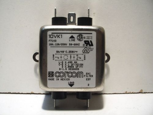 CORCOM 10VK1 EMI FLTER 10A 50-60Hz 120/250V