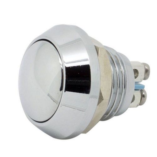 New 12mm 1/2&#034; anti-vandal momentary metal push button switch dome top chrome fu for sale