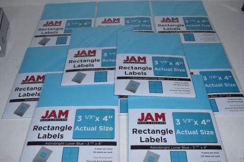 Jam rectangle labels lunar blue 3 1/3&#034;x4&#034; 1200 labels total for sale
