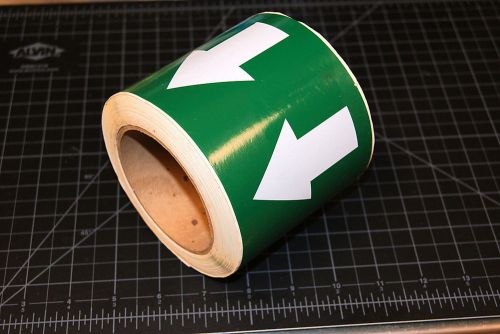 Pipe marker 4&#034; wide roll 30 yd white arrow on green background for sale