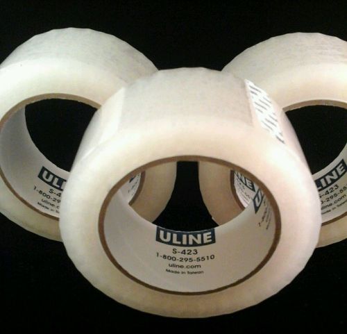 6 Rolls of 2&#034; X 110 Yards Clear 2 Mil ULINE Industrial Shipping / Packing Tape