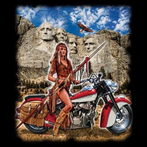 Mt rushmore indian motorcycle heat press transfer for t shirt  sweatshirt #044 for sale
