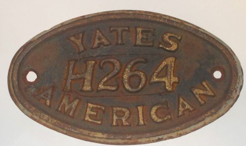 Vintage Cast Iron Yates American Woodworking Machinery Builders Plate Sign