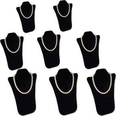 14&#034;h 8pcs set padded necklace pendant chain black jewelry display easel pj13pb8 for sale
