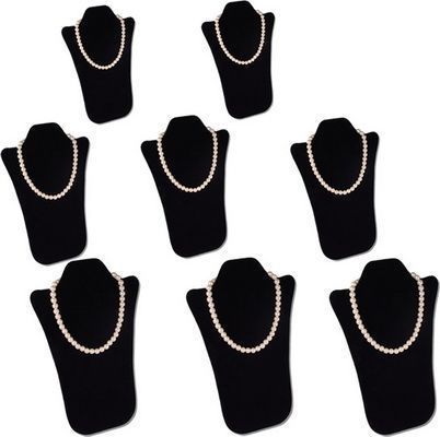14&#034;H 8Pcs SET PADDED NECKLACE PENDANT CHAIN BLACK JEWELRY DISPLAY EASEL PJ13PB8