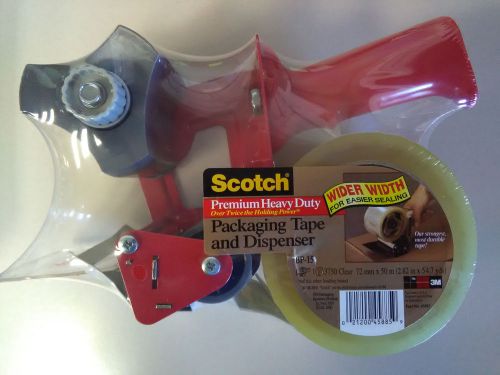 2-pack scotch heavy duty 3-inch wide packaging tape and dispenser for sale